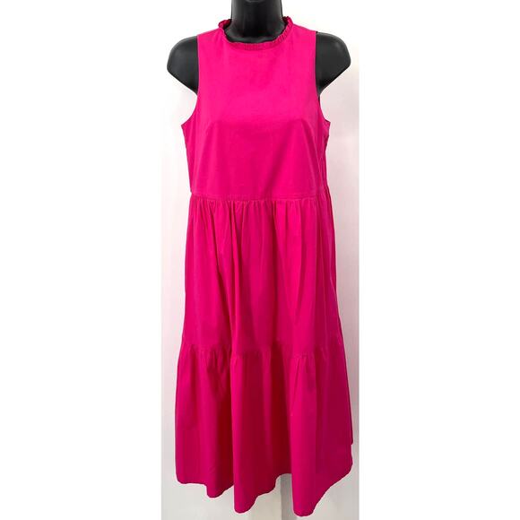J. CREW Sleeveless Tiered Popover Lined Dress W/ Pockets Women's Size 0 - Picture 1 of 11